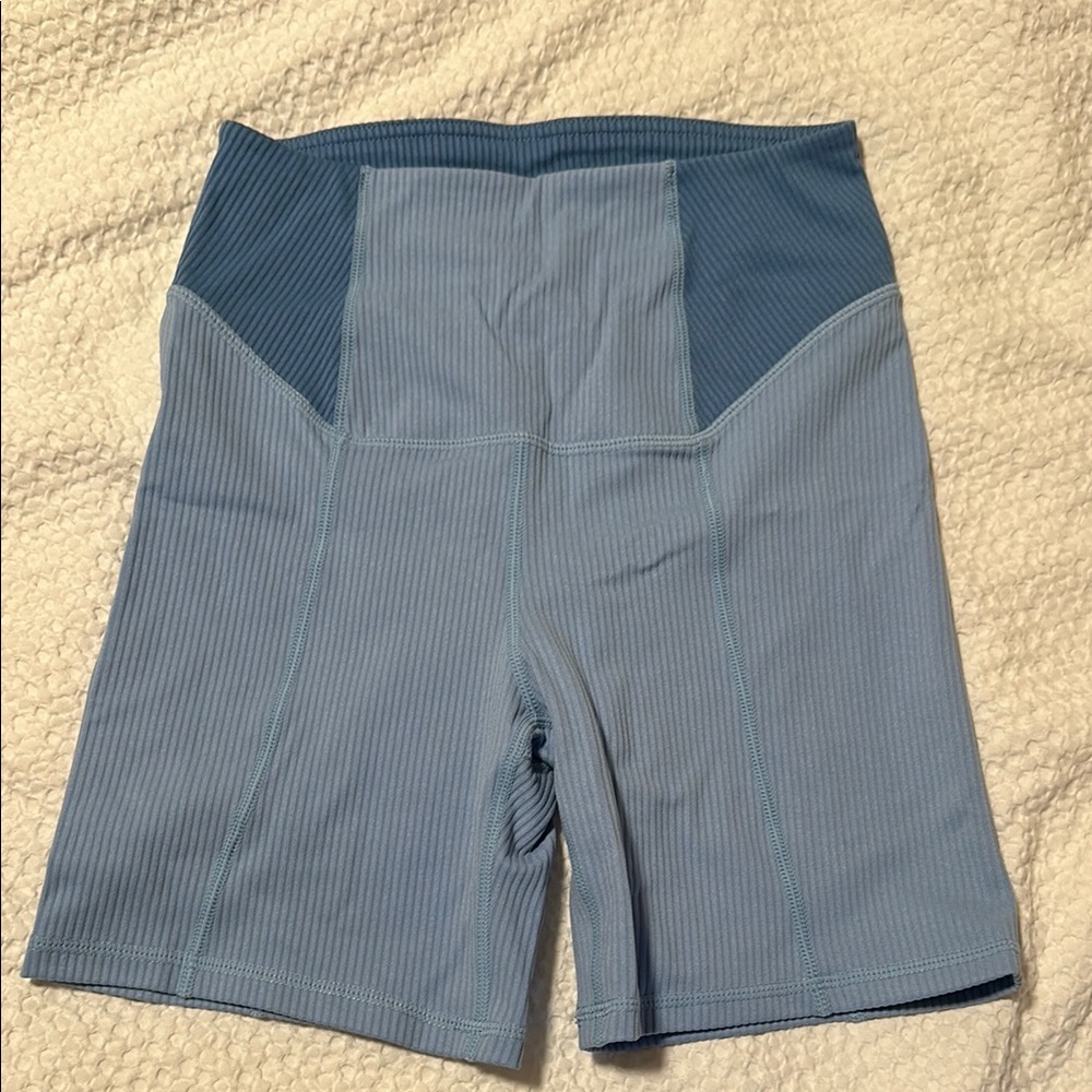 Blue For Love & Lemons Ribbed Biker Shorts